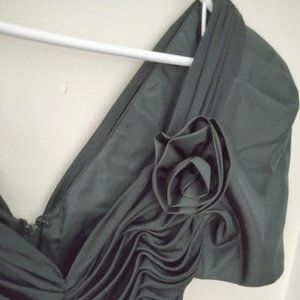 Ruched Black Cocktail Dress, Morton Myles